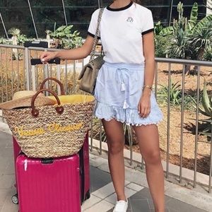 Misa Pom Pom marjan aleh tassel cotton mini skirt